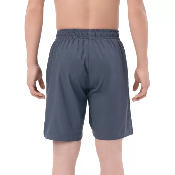 DEVOROPA Youth Boys Athletic Running Shorts Lightweight Quick Dry Sports Workout Gym Hiking Shorts Zip Pockets UPF 50Cool Gray