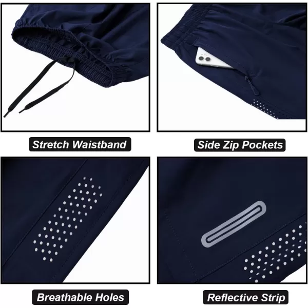 DEVOROPA Youth Boys Athletic Running Shorts Lightweight Quick Dry Sports Workout Gym Hiking Shorts Zip Pockets UPF 50Navy