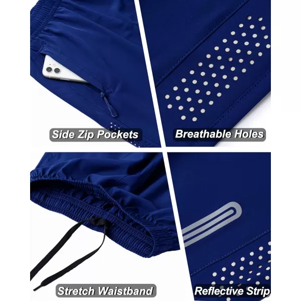 DEVOROPA Youth Boys Athletic Running Shorts Lightweight Quick Dry Sports Workout Gym Hiking Shorts Zip Pockets UPF 50Royal Blue