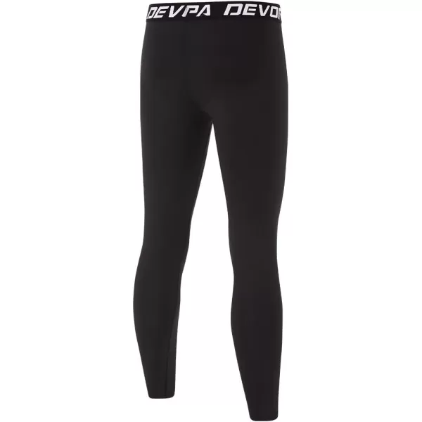 DEVOROPA Youth Boys Compression Leggings Sports Tights Fleece Lined Thermal Base Layer PantsBlackfleece Lined
