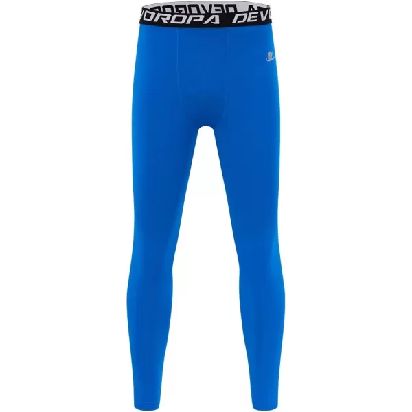 DEVOROPA Youth Boys Compression Leggings Sports Tights Fleece Lined Thermal Base Layer PantsRoyalfleece Lined