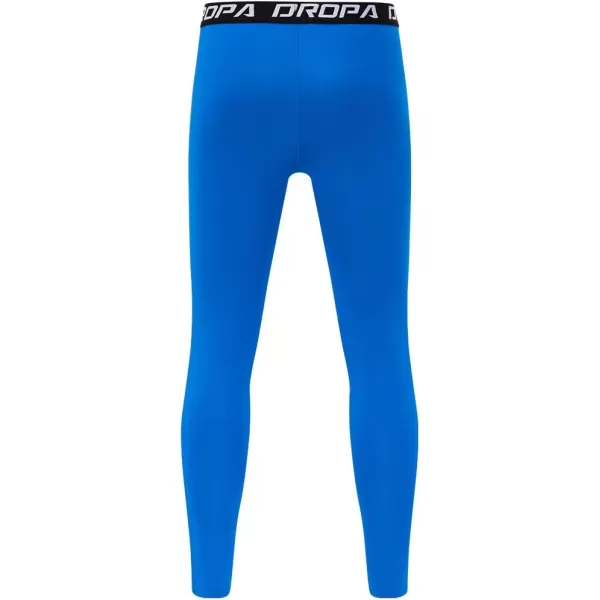 DEVOROPA Youth Boys Compression Leggings Sports Tights Fleece Lined Thermal Base Layer PantsRoyalfleece Lined