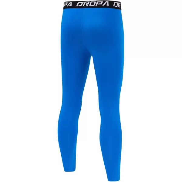 DEVOROPA Youth Boys Compression Leggings Sports Tights Fleece Lined Thermal Base Layer PantsRoyalfleece Lined