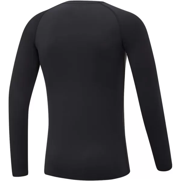 DEVOROPA Youth Boys Compression Shirt Long Sleeve Football Baseball Undershirt Quick Dry Sports BaselayerBlack