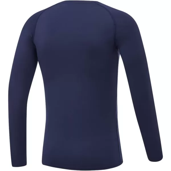 DEVOROPA Youth Boys Compression Shirt Long Sleeve Football Baseball Undershirt Quick Dry Sports BaselayerNavy