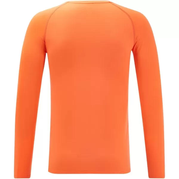 DEVOROPA Youth Boys Compression Shirt Long Sleeve Football Baseball Undershirt Quick Dry Sports BaselayerOrange