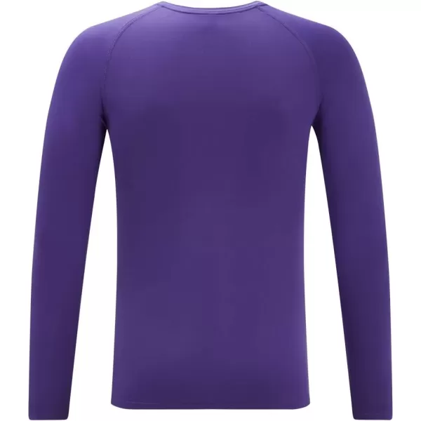 DEVOROPA Youth Boys Compression Shirt Long Sleeve Football Baseball Undershirt Quick Dry Sports BaselayerPurple
