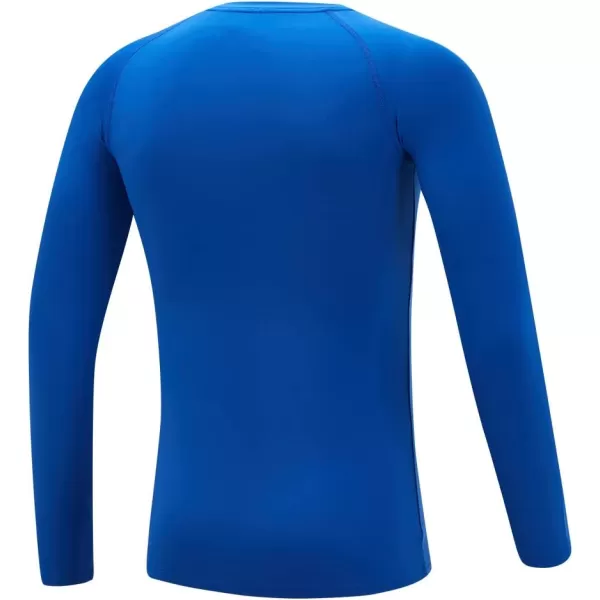 DEVOROPA Youth Boys Compression Shirt Long Sleeve Football Baseball Undershirt Quick Dry Sports BaselayerRoyal Blue