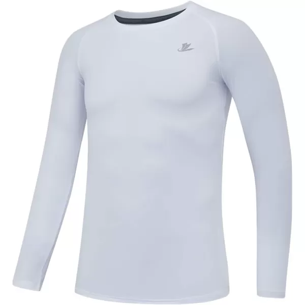DEVOROPA Youth Boys Compression Shirt Long Sleeve Football Baseball Undershirt Quick Dry Sports BaselayerWhite