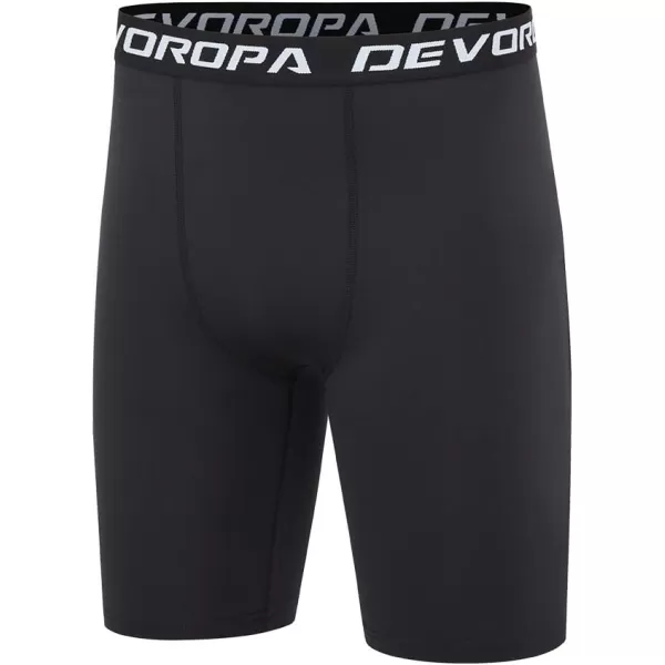 DEVOROPA Youth Boys Compression Shorts Performance Athletic Base Layers Workout Training Underwear Side Pocket Pack of 2BlackBlackno Side Pockets