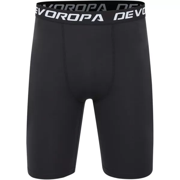 DEVOROPA Youth Boys Compression Shorts Performance Athletic Base Layers Workout Training Underwear Side Pocket Pack of 2BlackBlackno Side Pockets