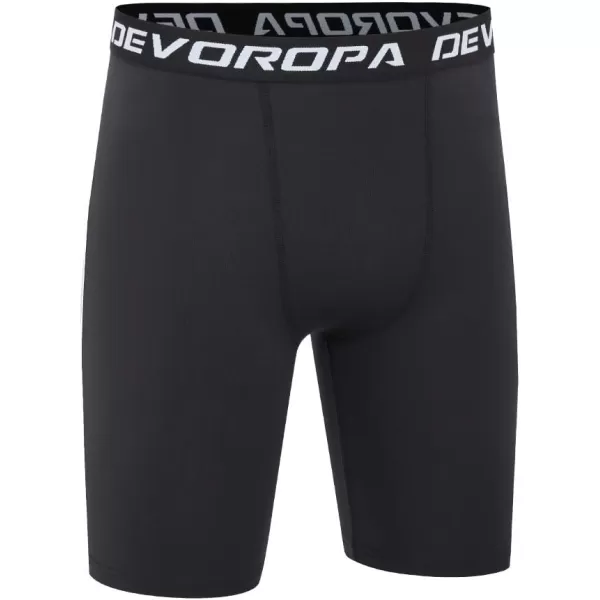 DEVOROPA Youth Boys Compression Shorts Performance Athletic Base Layers Workout Training Underwear Side Pocket Pack of 2BlackBlackno Side Pockets