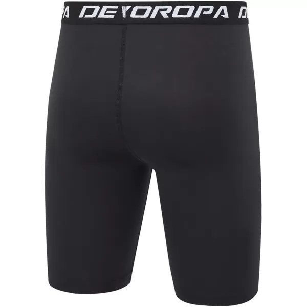 DEVOROPA Youth Boys Compression Shorts Performance Athletic Base Layers Workout Training Underwear Side Pocket Pack of 2BlackBlackno Side Pockets