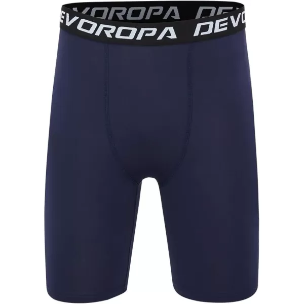 DEVOROPA Youth Boys Compression Shorts Performance Athletic Base Layers Workout Training Underwear Side Pocket Pack of 2BlackNavyno Side Pockets