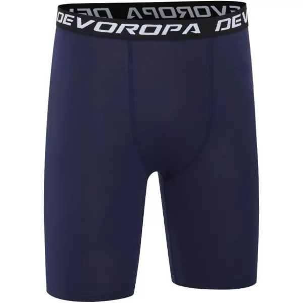 DEVOROPA Youth Boys Compression Shorts Performance Athletic Base Layers Workout Training Underwear Side Pocket Pack of 2BlackNavyno Side Pockets
