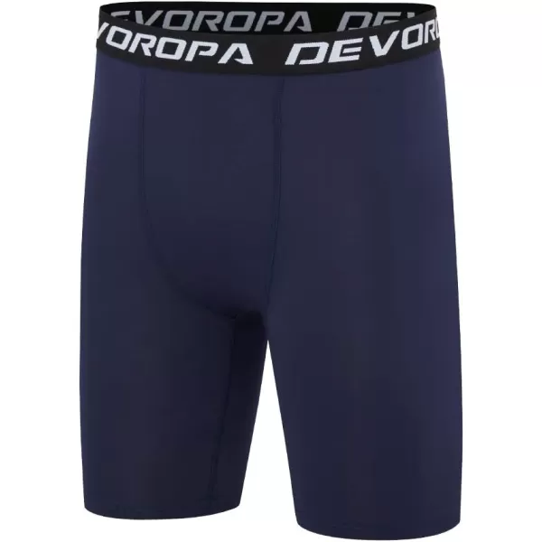DEVOROPA Youth Boys Compression Shorts Performance Athletic Base Layers Workout Training Underwear Side Pocket Pack of 2BlackNavyno Side Pockets