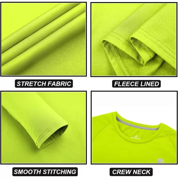 DEVOROPA Youth Boys Compression Thermal Shirt Long Sleeve Fleece Baselayer Soccer Baseball UndershirtCrew Necklime
