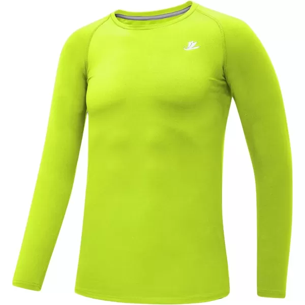 DEVOROPA Youth Boys Compression Thermal Shirt Long Sleeve Fleece Baselayer Soccer Baseball UndershirtCrew Necklime