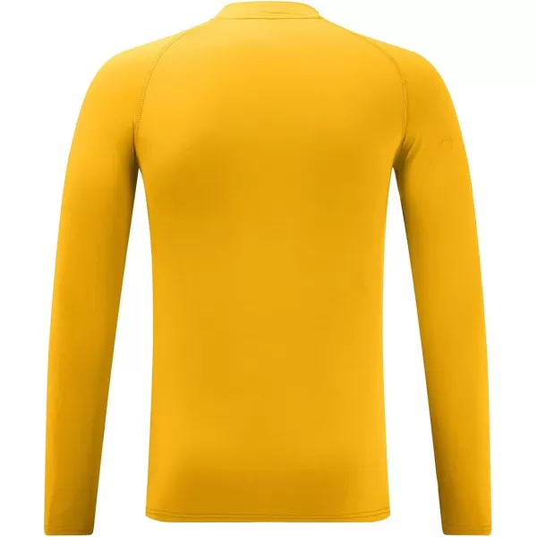 DEVOROPA Youth Boys Compression Thermal Shirt Long Sleeve Fleece Baselayer Soccer Baseball UndershirtMock Neckgold