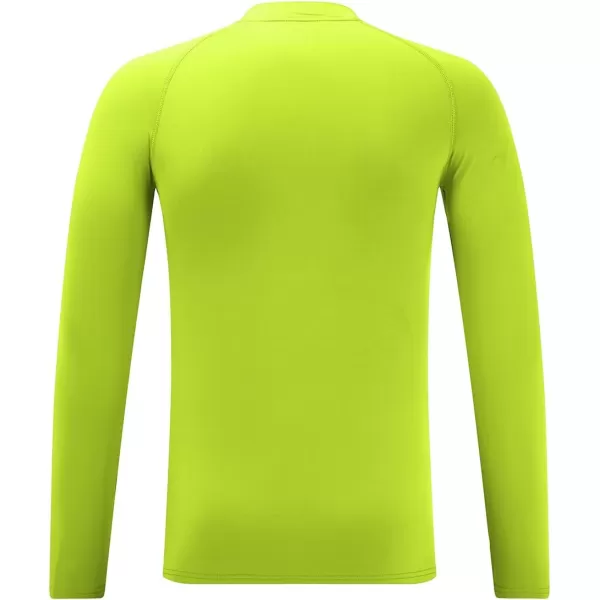 DEVOROPA Youth Boys Compression Thermal Shirt Long Sleeve Fleece Baselayer Soccer Baseball UndershirtMock Necklime