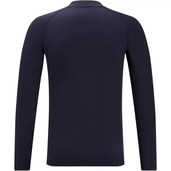 DEVOROPA Youth Boys Compression Thermal Shirt Long Sleeve Fleece Baselayer Soccer Baseball UndershirtMock Necknavy