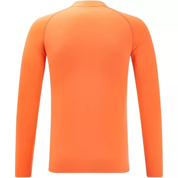 DEVOROPA Youth Boys Compression Thermal Shirt Long Sleeve Fleece Baselayer Soccer Baseball UndershirtMock Neckorange