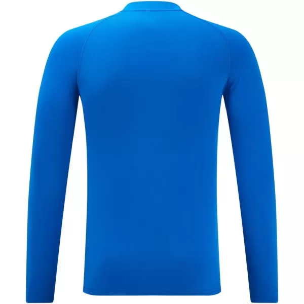 DEVOROPA Youth Boys Compression Thermal Shirt Long Sleeve Fleece Baselayer Soccer Baseball UndershirtMock Neckroyal Blue