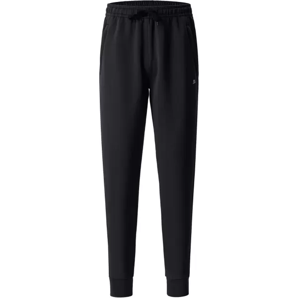 DEVOROPA Youth Boys Joggers Fleece Lined Water Resistant Tapered Sweatpants Winter Thermal Track Athletic Pants Zip PocketsBlack