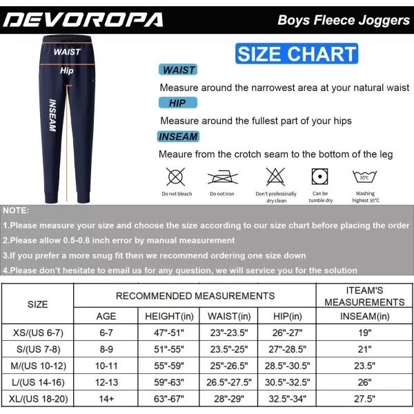 DEVOROPA Youth Boys Joggers Fleece Lined Water Resistant Tapered Sweatpants Winter Thermal Track Athletic Pants Zip PocketsLight Grey