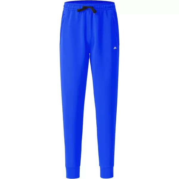 DEVOROPA Youth Boys Joggers Fleece Lined Water Resistant Tapered Sweatpants Winter Thermal Track Athletic Pants Zip PocketsRoyal Blue