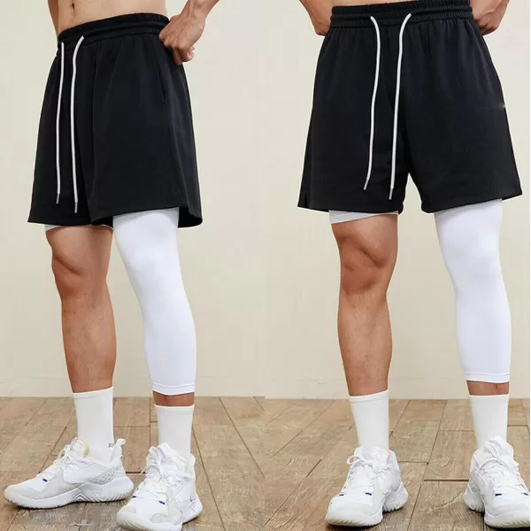 DEVOROPA Youth Boys One Leg Compression Pants for Basketball 34 Leggings Sports Tights Kids Athletic Soccer Base LayerRred