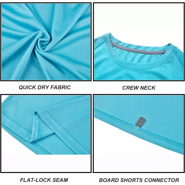 DEVOROPA Youth Boys Rash Guard Toddler Swim Shirts Short Sleeve Sun Shirts Lightweight Quick Dry UPF 50 Kids Surf Swimsuit2packblueroyal