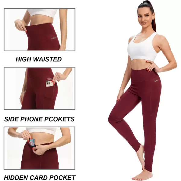 GeeGo Womens Fleece Lined Winter Leggings High Waisted Thermal Yoga Pants Running Wokout Tights with Side Pockets