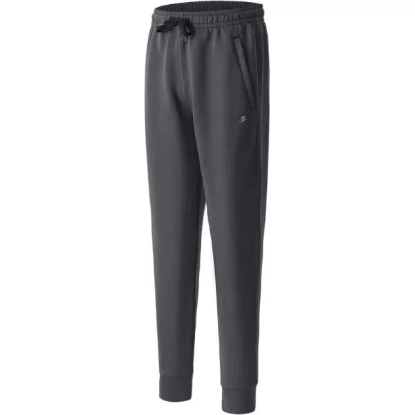 DEVOROPA Boys Joggers Water Resistant Lightweight Youth Tapered Leg Sweatpants Kids Track Running Athletic Pants Zip PocketsDark Grey