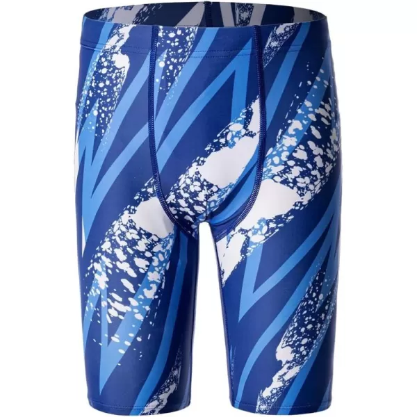 DEVOROPA Boys Swim Jammers Youth Competitive Swim Team Suit Quick Dry Athletic Swimming Shorts UPF 50Abstract E