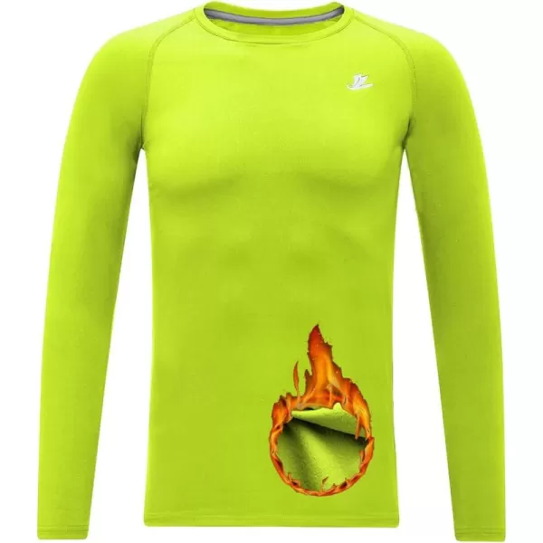 DEVOROPA Youth Boys Compression Thermal Shirt Long Sleeve Fleece Baselayer Soccer Baseball UndershirtCrew Necklime