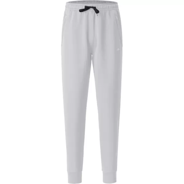 DEVOROPA Youth Boys Joggers Fleece Lined Water Resistant Tapered Sweatpants Winter Thermal Track Athletic Pants Zip PocketsLight Grey