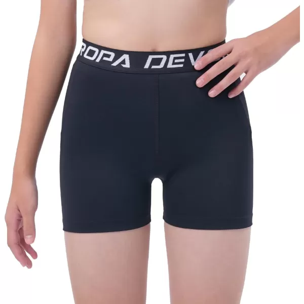 imageDEVOROPA Girls 3quot Spandex Volleyball Compression Shorts Stretch Youth Gymnastics Workout Cheer Dance Yoga Shorts No PocketsBlack