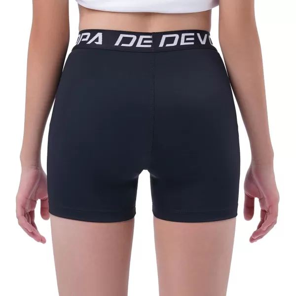 imageDEVOROPA Girls 3quot Spandex Volleyball Compression Shorts Stretch Youth Gymnastics Workout Cheer Dance Yoga Shorts No PocketsBlack