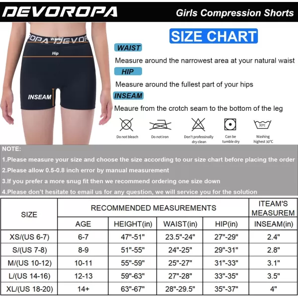 imageDEVOROPA Girls 3quot Spandex Volleyball Compression Shorts Stretch Youth Gymnastics Workout Cheer Dance Yoga Shorts No PocketsNavy
