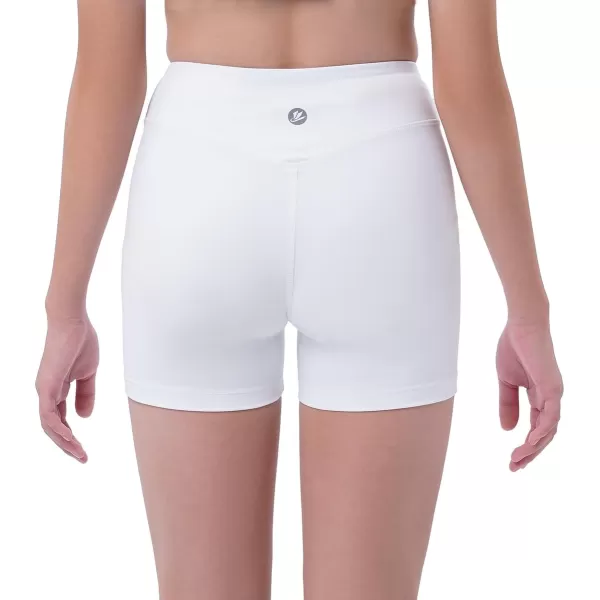 imageDEVOROPA Girls 3quot Spandex Volleyball Compression Shorts Stretch Youth Gymnastics Workout Cheer Dance Yoga Shorts No PocketsWhite01