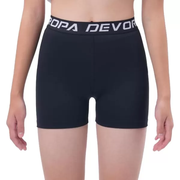 imageDEVOROPA Girls 3quot Spandex Volleyball Compression Shorts Stretch Youth Gymnastics Workout Cheer Dance Yoga Shorts No PocketsBlack