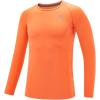 imageDEVOROPA Youth Boys Compression Shirt Long Sleeve Football Baseball Undershirt Quick Dry Kids Sports Baselayer CrewneckOrange