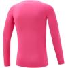 imageDEVOROPA Youth Boys Compression Shirt Long Sleeve Football Baseball Undershirt Quick Dry Kids Sports Baselayer CrewneckPink