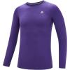 imageDEVOROPA Youth Boys Compression Shirt Long Sleeve Football Baseball Undershirt Quick Dry Kids Sports Baselayer CrewneckPurple