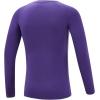imageDEVOROPA Youth Boys Compression Shirt Long Sleeve Football Baseball Undershirt Quick Dry Kids Sports Baselayer CrewneckPurple