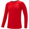 imageDEVOROPA Youth Boys Compression Shirt Long Sleeve Football Baseball Undershirt Quick Dry Kids Sports Baselayer CrewneckRed