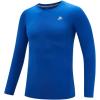 imageDEVOROPA Youth Boys Compression Shirt Long Sleeve Football Baseball Undershirt Quick Dry Kids Sports Baselayer CrewneckRoyal