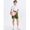 imageDEVOROPA Youth Boys Hiking Cargo Shorts Lightweight Quick Dry Athletic Running Workout Shorts Water Resistant Zip PocketsArmy Green