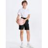 imageDEVOROPA Youth Boys Hiking Cargo Shorts Lightweight Quick Dry Athletic Running Workout Shorts Water Resistant Zip PocketsBlack